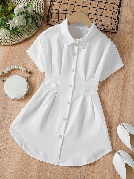 

toddler girls fold pleated detail shirt dress she, Red;yellow