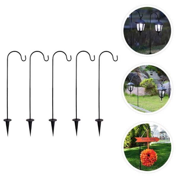 

fencing, trellis & gates 5pcs practical shepherd hooks iron lantern hangers multifunctional garden
