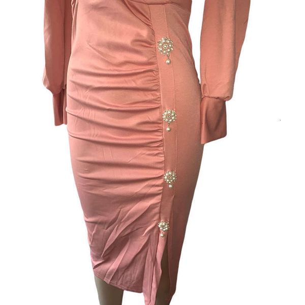 

dresses lapel button casual side open sleeve commuter dress, Black;gray