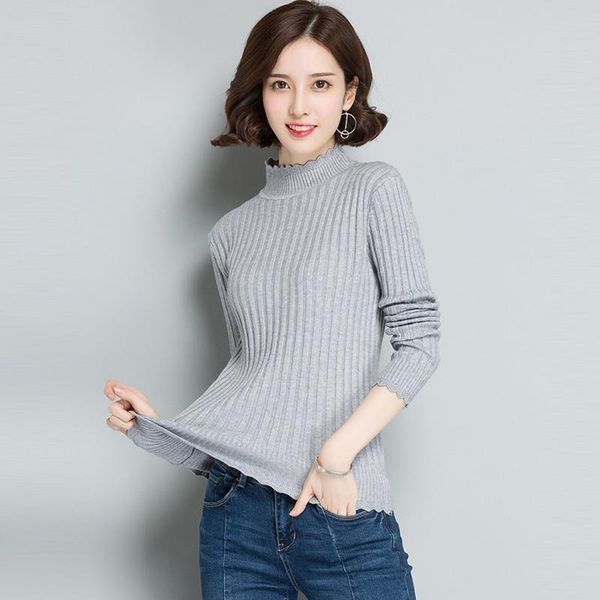 

women turtleneck pullover sweater short slim knitted basic shirt 2021 autumn winter fashion female coat re0174 women's sweaters, White;black