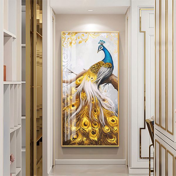 

animal art peacock wall pictures for living room lucky bird style big size posters and prints modern art unframed