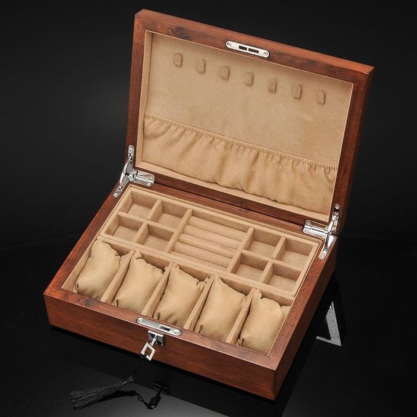 

watch boxes & cases 5 slots fashion men home brown color box organizer storage 200910-11, Black;blue