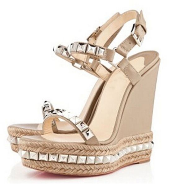 

classic gladiator sandals red bottom cataclou wedge sandals new designer women high heels, Black
