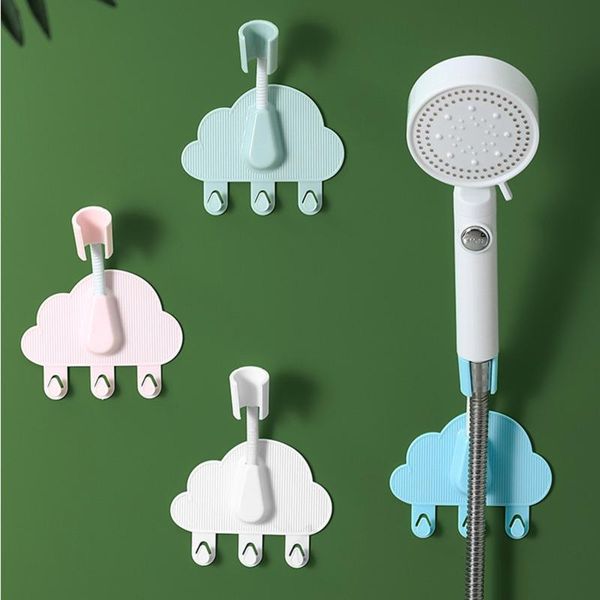 

hooks & rails 360° adjustable rotatable shower head wall mount holder no-punching faucet mounting brackets rack bathroom hangers