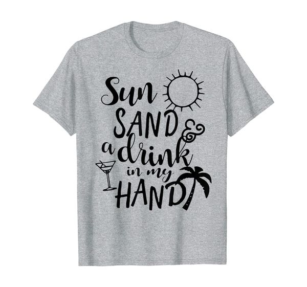 

sun sand a ring in my hand drink on my hand funny gift, White;black