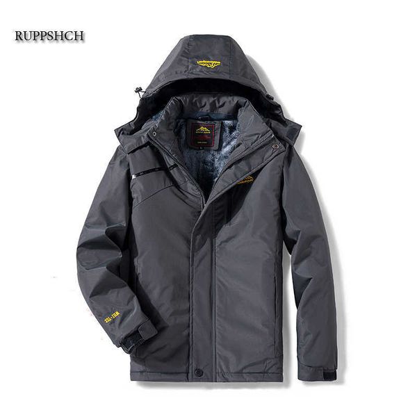 

men's warm and windproof jacket, casual, waterproof, thick, zipper, hooded, polar, long sleeve, solid color, parker, winter, Black