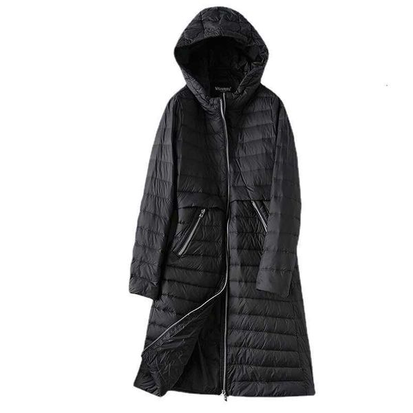 

duck down et female 2021 korean lightweight hooded fashion casual warm, Black