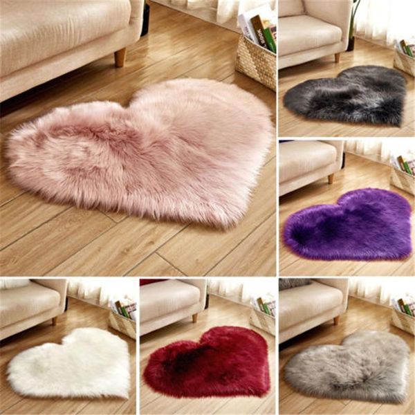 

cushion/decorative pillow fluffy heart shaped rug shaggy floor soft faux fur home bedroom living room kids kitchen hairy carpet 30x40/40x50c