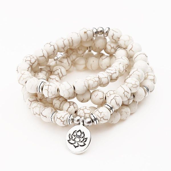 

beaded, strands 8mm mala bracelet 108 natural stones yoga chakra wristband & necklace lucky jewelry wrap for women men, Black