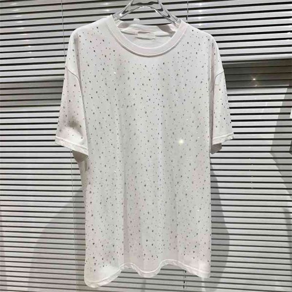 

women gypsophila t-shirt solid color round neck short sleeve loose fashion spring summer 11b064 210525, White