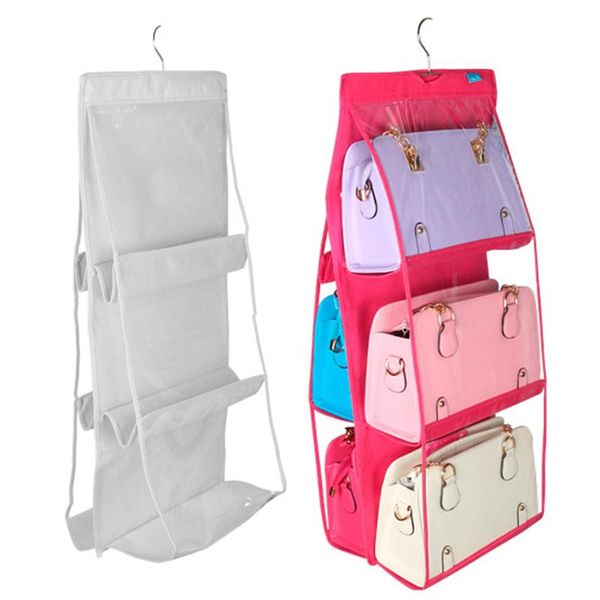 

storage boxes & bins 6 pockets hanging bag purse handbag tote organizer hangers