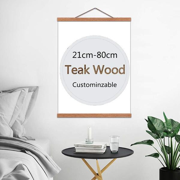 

furniture accessories wooden poster hanger po frame white black diy picture canvas print hanging wall art home decor 21-80cm