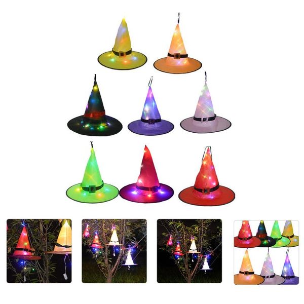 

party hats 8pcs lighted witch caps hanging decoration supplies