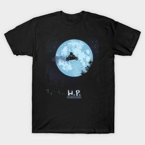

H.P The Teenage Wizard Harry Potter Space Alien Movie Mashup Black T-Shirt, White;black