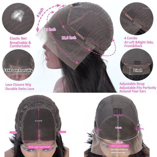 

inch straight lace front human hair wig for women transparent closure remy brazilian ace1, Black;brown