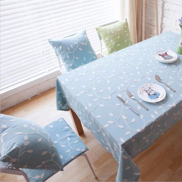 

elegant embroidery leaves cotton tablecloth outdoor wedding decor table cloth kitchen dining cover 1 piece only