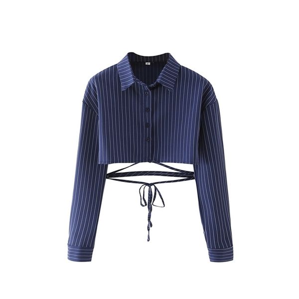 

puwd casual women turn-down collar bow lace blouse spring-autumn fashion ladies high street shirt female striped 210522, White