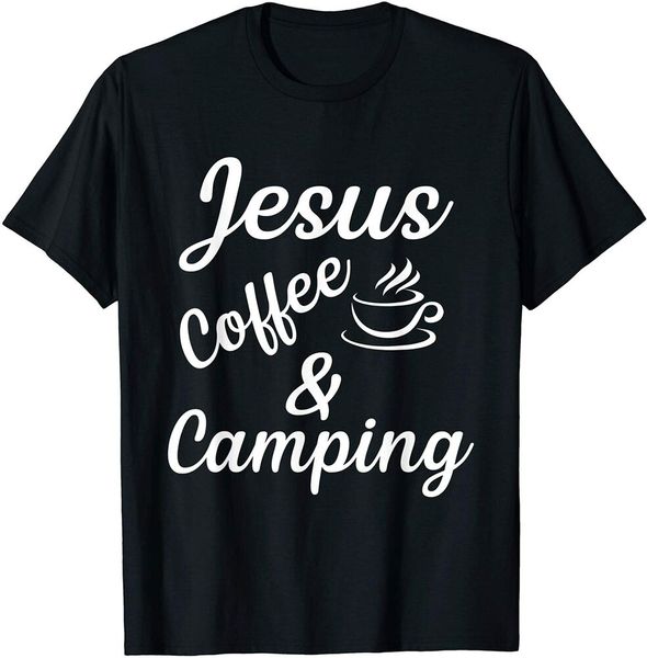 

jesus coffe camping t-shirt size s-5xl, White;black