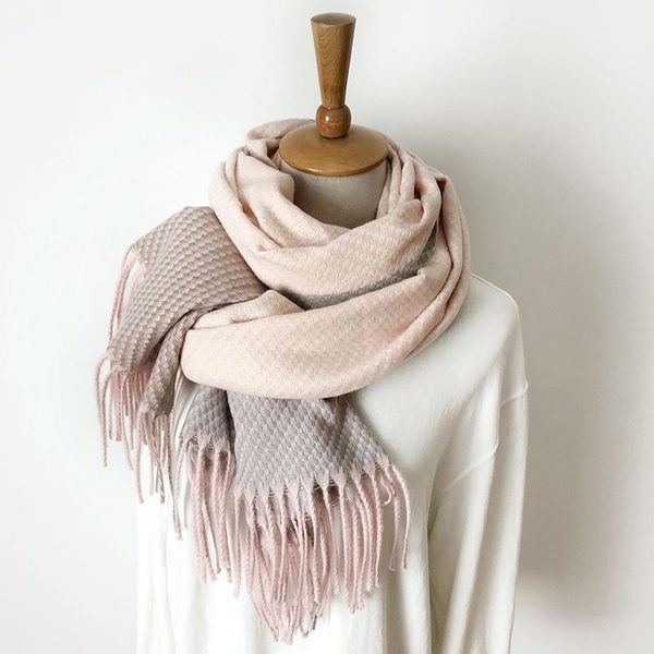 

scarves autumn and winter neckline korean cashmere scarf women's plaid shawl 200*70cm women, Blue;gray
