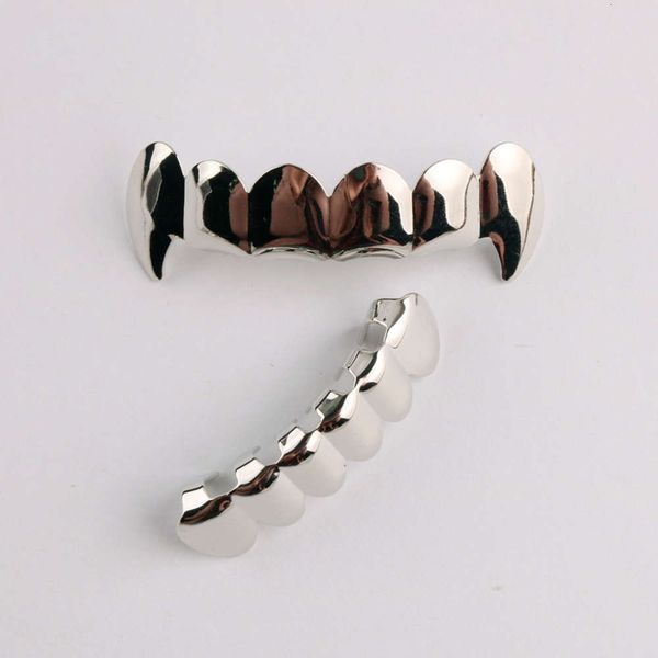 

new hip hop braces silver plated smooth teeth hiphop nightclub teethgrill