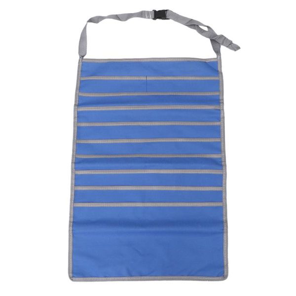 

multifunctional adjustable desk-side hanging bag oxford fabric file organizer book pockets paper pencil staionery holder (blue) storage bags