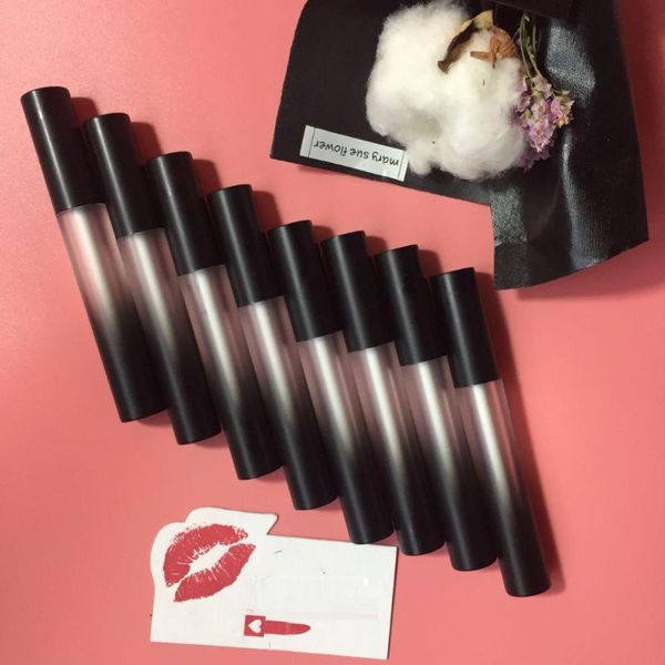 

6ml 10/20/50pcs/lot high-grade cylindrical plastic gradient black lip gloss / oil labial glair empty tube with cap storage bottles & jars