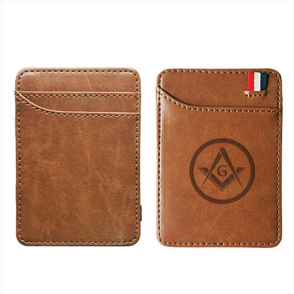 

and accepted masons leather magic wallets fashion men money clips card purse cash holder, Red;black