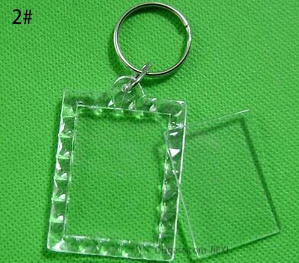 400pcs Clear Acrílico Plástico Em Branco Inserir Passaporte Photo Frame Keychain papel de parede para celular para o presente de festa