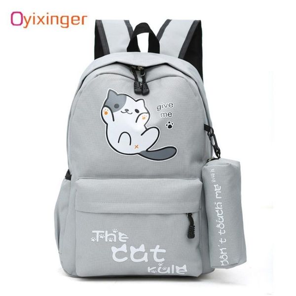 

backpack students girls school bag campus style cute cat boy schoolbag nylon cartoon bagpack mochila feminina