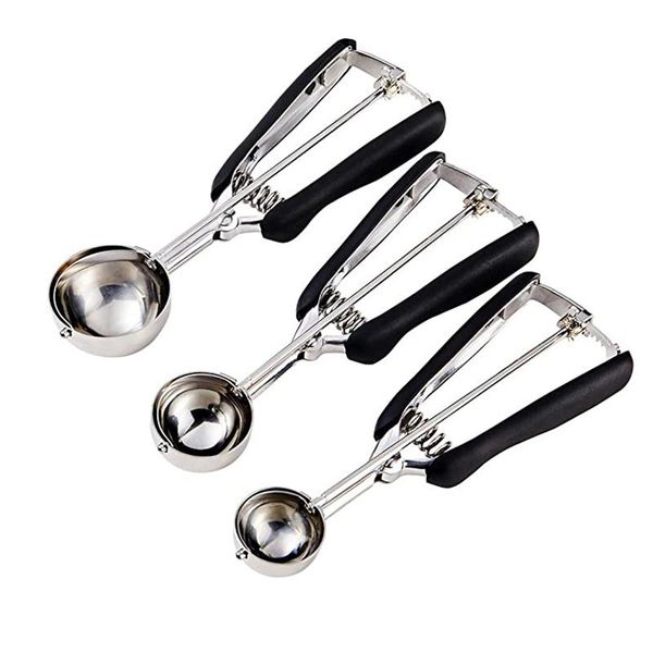 

baking moulds 3 pack cookie scoop stainless steel ice cream melon set with trigger for ergonomic handle dough