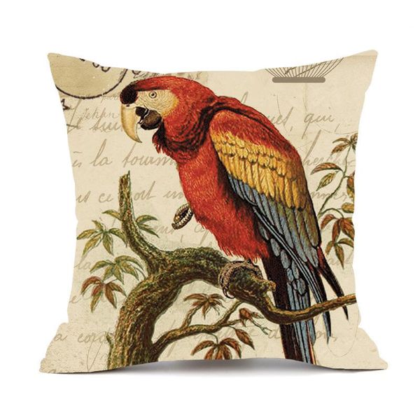 

cushion/decorative pillow american country retro hand-painted flowers and birds linen sofa nordic car large cushion cover