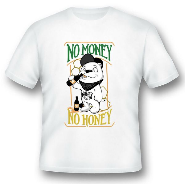 

no money no honey teddy bear black or white tee, White;black
