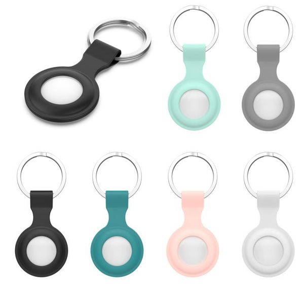 

3/6pcs airtags locator silicone protective sleeve metal ring buckle anti-sweat scratch-resistant and washable decorative hooks & rails