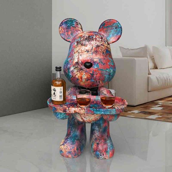 

net red doll violent bear landing tray large ornament light luxury creative home living room porch new gift