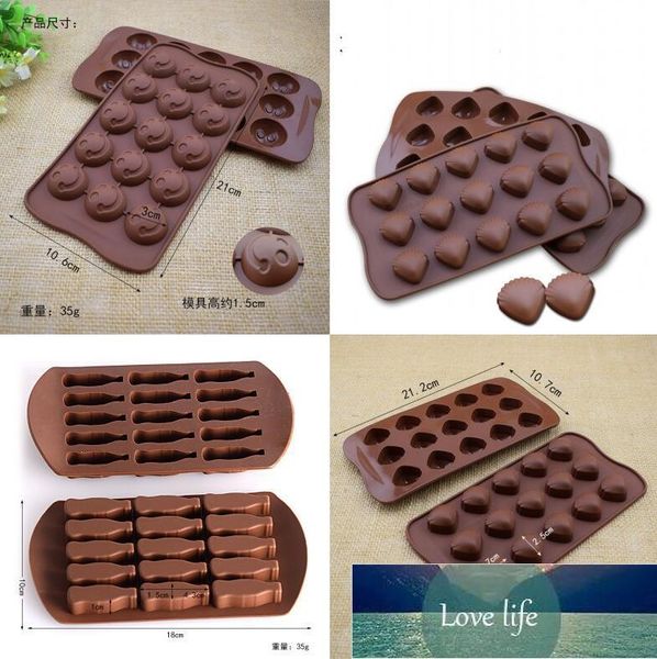 DIY Silicone Mold Sorrindo Face Shell Little Cokle Mold Bolo Chocolates Gelo Lattice Moldes Vender bem com vários padrões DFF1900 Preço de fábrica Qualidade do design