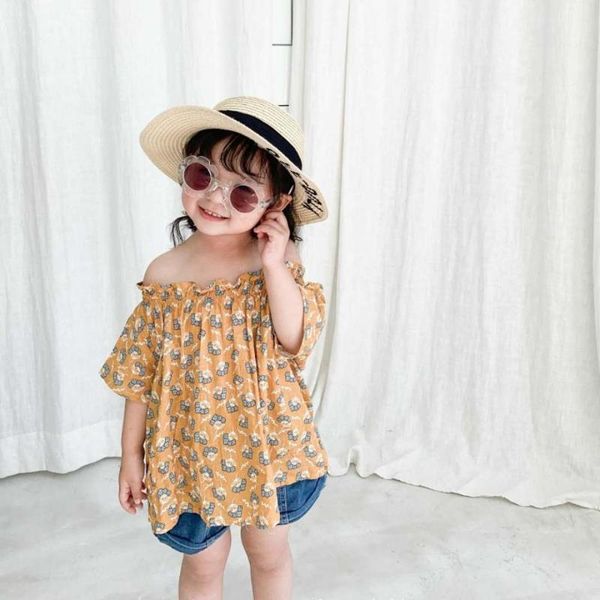 

shirts spring and summer girl shirt cotton word collar short sleeve printed pullover children clothes, White;black