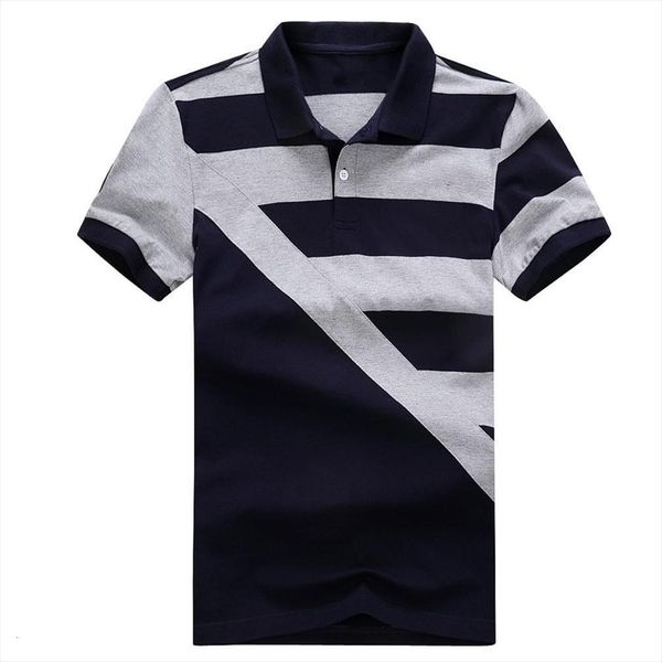 

striped summer fashion casual men polos homme short sleeve stretch cotton breathable sweat absorption big size m to 3xl top, White;black