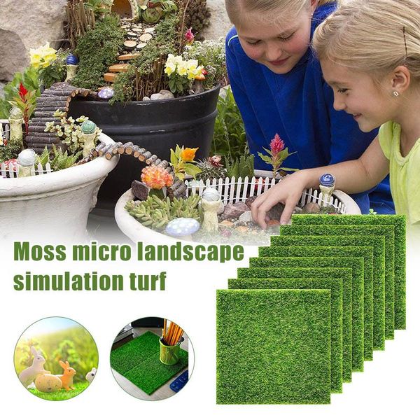 

1/2pcs simulation garden grass life-like fairy lawn 6 x inches miniature ornament diy d6 decorative flowers & wreaths