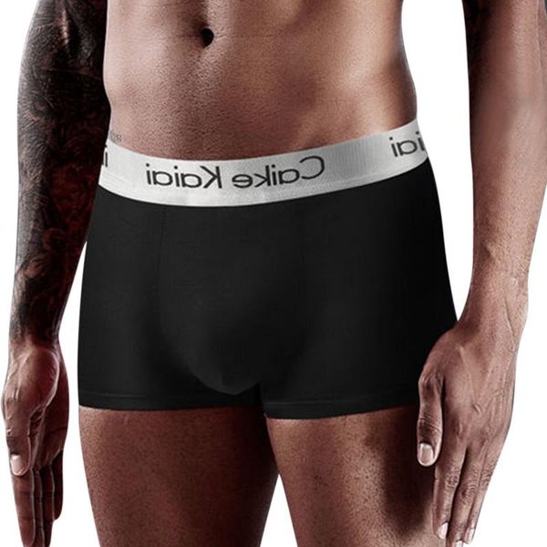 

underpants 4pcs brand caike male underwear men boxer modal for gay panties comfortable short cuecas soft homme, Black;white