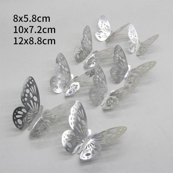 

12pcs 3d butterfly diy art mirror wall stickers for kids room party decor shop cabinet window display wedding home decal decorative flowers