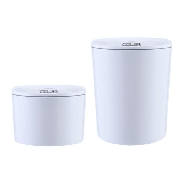 

waste bins white plastic tiny can, mini trash can with lid usb smart automatic sensor pops for office home