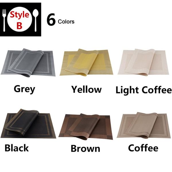 

mats & pads set of 4 pvc washable placemats for dining table mat non-slip placemat in kitchen accessories cup wine pad