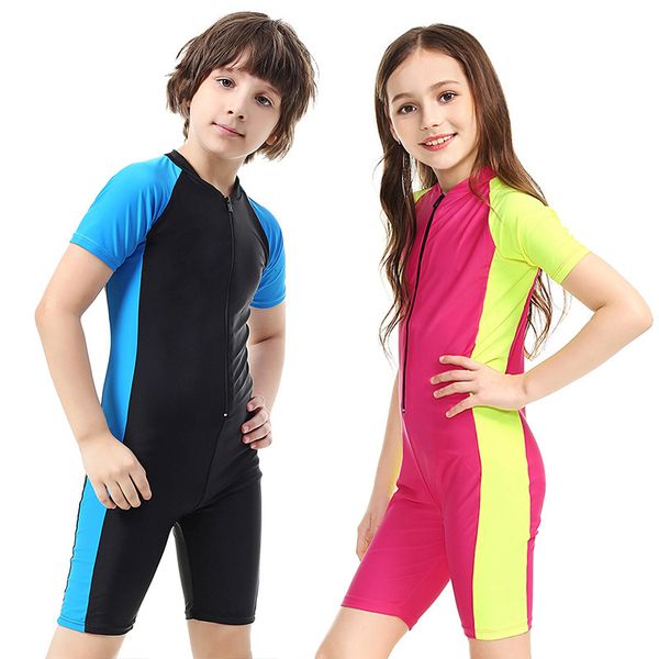 Sbart Costume da bagno per bambini Costume intero per ragazzi Manica corta Bambini per ragazze Nuoto Sport Upf50+ Costume da bagno per neonato h