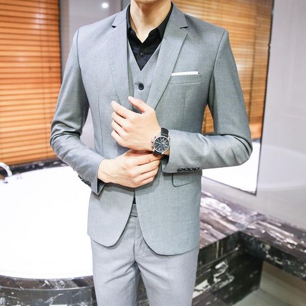 

professional 2021 men business suit three pieces one button handsome guy groomsman man wedding dress m- 4xl 501 men's suits & blazers, White;black