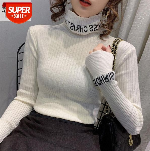 

heap pile neck knit skin-friendly bottoming shirt women long sleeves turtleneck sweater knitting #wx4g, Black;gray