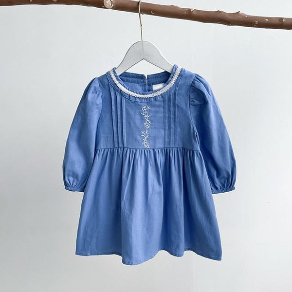 

girl's dresses children's casual girls embroidered flower fall long sleeve autumn spring kids baby princess vestidos clothes, Red;yellow
