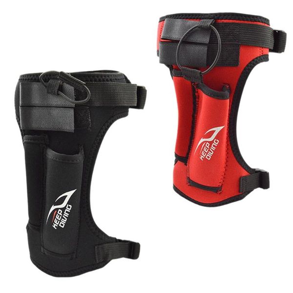 

2 pcs leg knife wrap 3.5mm neoprene scuba strap holder adjustable equipment, red & black pool accessories