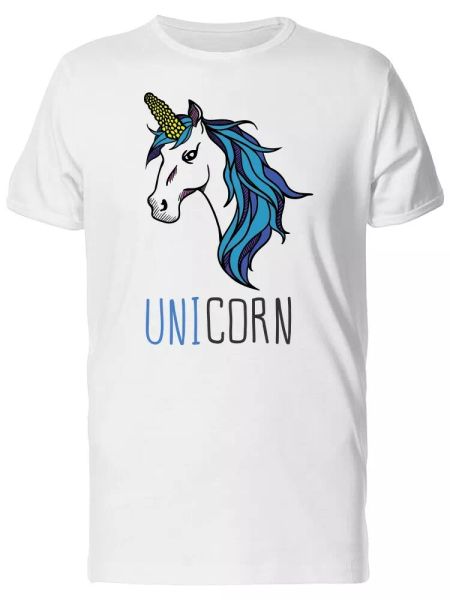

unicorn with corn horn men's tee -image by shutterstock, White;black