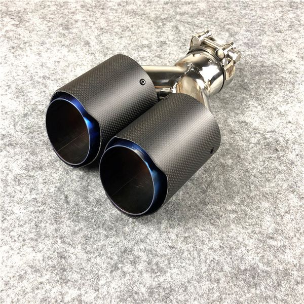 1 PCS Akrapovic Matte Dupla Ponta de Escape Adesivo de Fibra de Carbono Universal Tubo de Escape Silenciador de Carro Dicas Bicos Tail2337