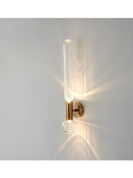 

wall lamp two-way luminous glass simple living room background bedroom bedside light thickened wrought iron soft